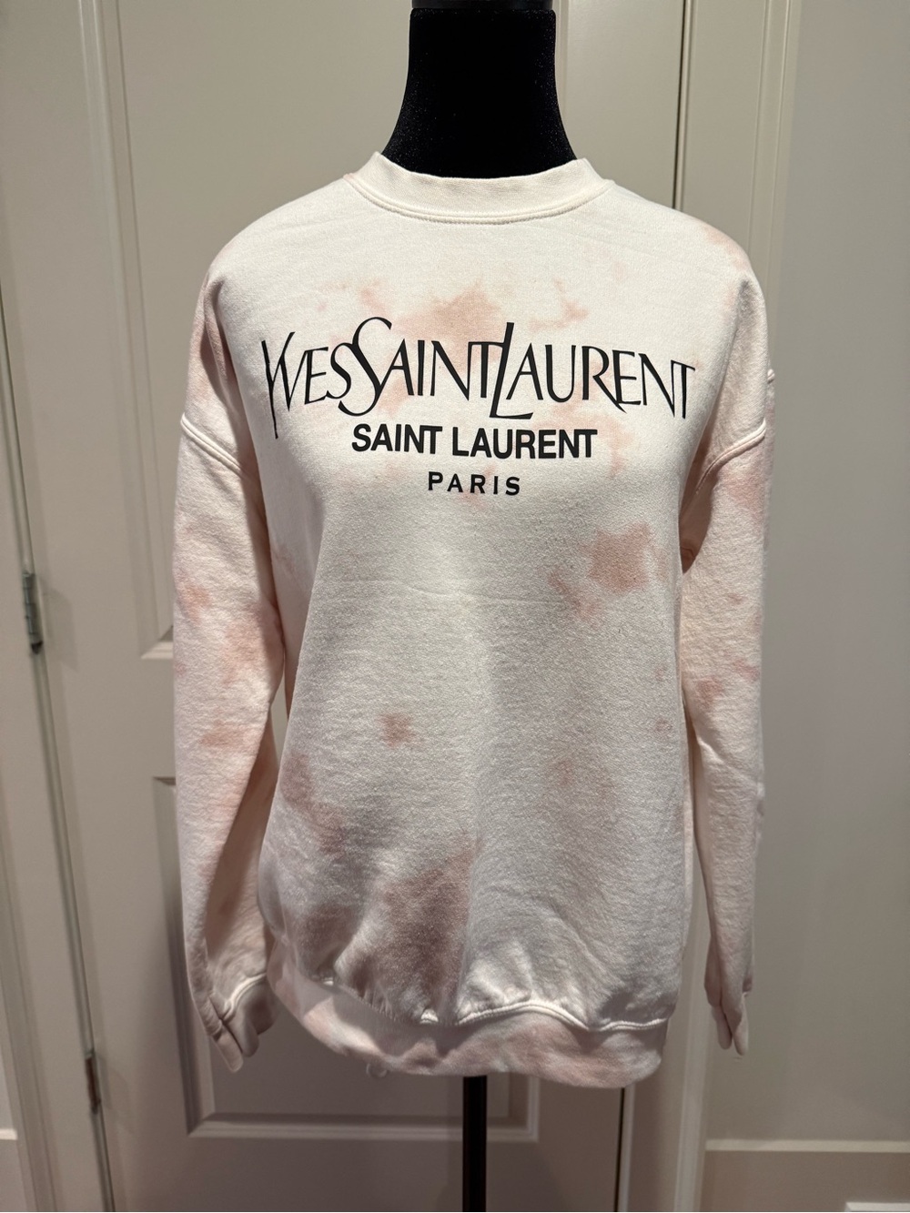 Pink Bleach Tie-Dye Designer-Inspired Graphic Sweatshirt